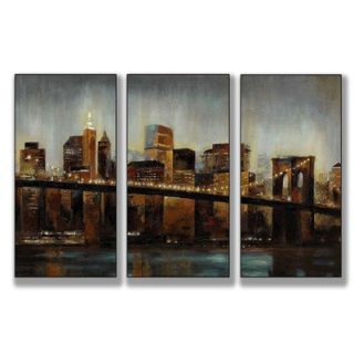 Stupell Industries Lights on Bridge Triptych Wall Art   twp 119