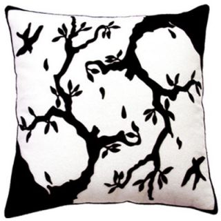 The Sandor Collection Silhouette Pillow in Black and White