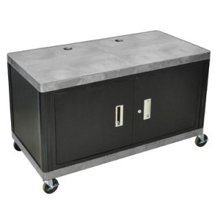 Luxor Two Shelf Extra Wide Mobile Workcenter with Cabinet