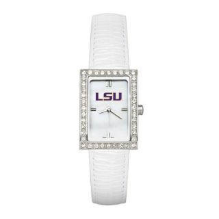 LogoArt® NCAA Ladies Fashion Watch with White Leather Strap