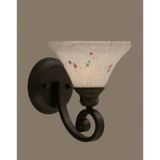 Toltec Lighting Curl Wall Sconce with Frosted Crystal Glass Shade