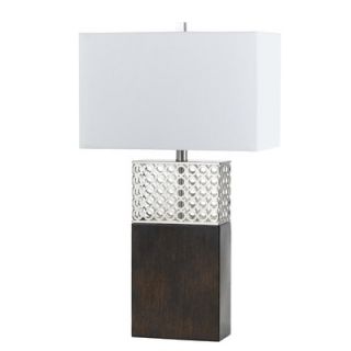Cal Lighting Elba Table Lamp in Brushed Steel and Wood   BO 2133TB