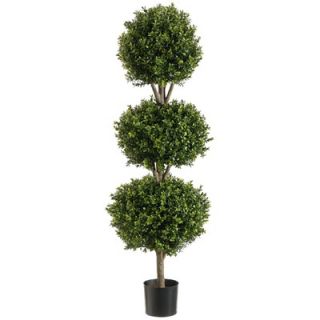 Tori Home 48 Triple Ball Shaped Boxwood Topiary Plant with Plastic