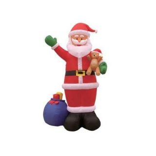 BZB Goods 12 Christmas Inflatable Santa Claus with Bear