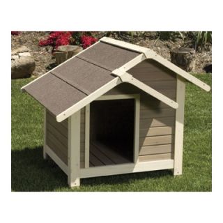 Precision Pet Outback Twin Peaks Dog House in Tan / White