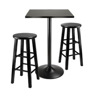 Winsome Obsidian 3 Piece Counter Height Dining Set