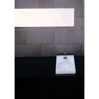Moda Collection Domino Semi Recessed Bathroom Sink in White