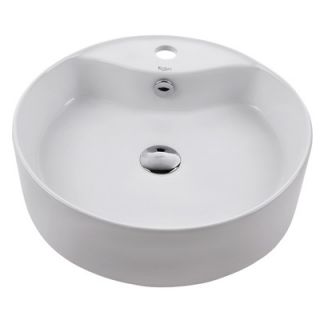 Kraus Ceramic White Round Sink   KCV 142