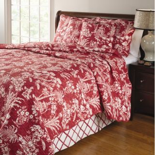 Mandarin 4 Piece Quilt Set in Red