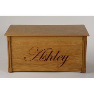 Dream Toy Box Personalized Wooden Toy Box in Oak with Edwardian Script