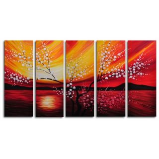 My Art Outlet Hand Painted Looking Out To Sea 5 Piece Canvas Art Set