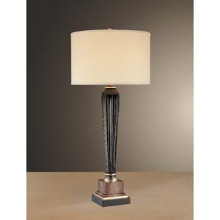 Minka Ambience Table Lamp in Black with Walnut