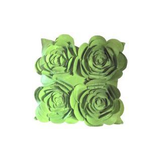 Debage Inc. Rose Petals Pillow with Felt Flower in Green   W 1247