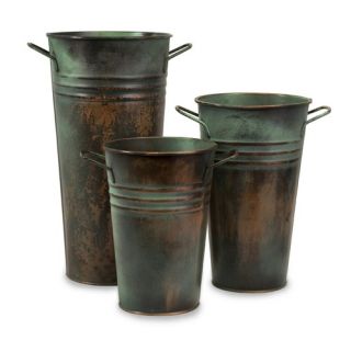 Leva Verdigris Three Piece Vase Set in Copper