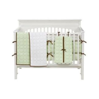 Quilted Circles 4 Piece Crib Set in White and Chocolate