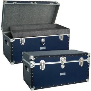 Classic Blue Trunk with Full Tray with Black Binding