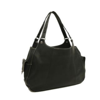 Piel Ladies Side Pocket Hobo Bag in Black   2744 BLK