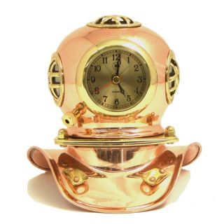 Copper and Brass Divers Helmet Clock