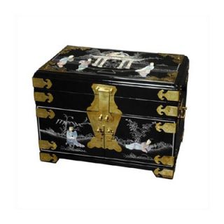 Oriental Furniture Chinese Daisy Jewelry Box With Mirror   LCQ 23