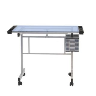 Studio Designs Vision Station Glass Drafting Table with Metal Support
