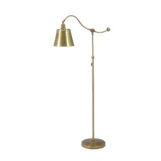 House of Troy Hyde Park Floor Lamp in Weathered Brass with Metal Shade