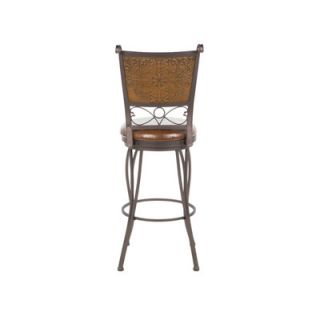 Powell Stamped Back Barstool in Distressed Bronze