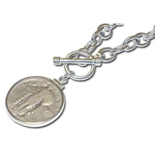 American Coin Treasure Standing Liberty Quarter Toggle Necklace