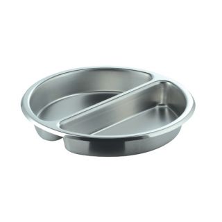 Divided Medium Round Stainless Steel Food Pan