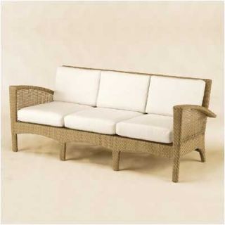 Woodard Trinidad Wicker Sofa with Cushions   6U0020x