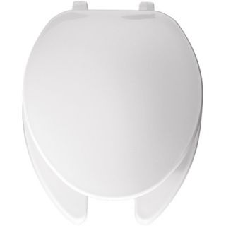 Bemis Elongated Open Front Solid Plastic Toilet Seat with Top Tite