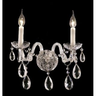 Elegant Lighting Alexandria 2 Light Wall Sconce with Clear Crystal