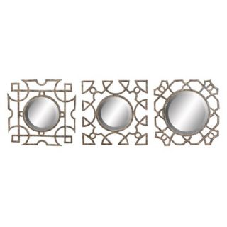 Aspire Metal Abstract Wall Decor with Mirror (Set of 3)