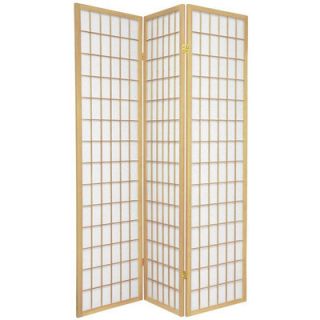 Oriental Furniture Double Sided Window Pane Room Divider in Natural