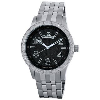 JBW Mens Pantheon Watch in Silver with Black Dial   JB 6238 F