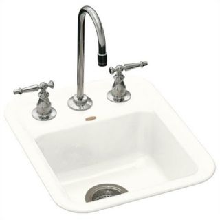 Aperitif Self Rimming Entertainment Sink in White with Two Hole Faucet