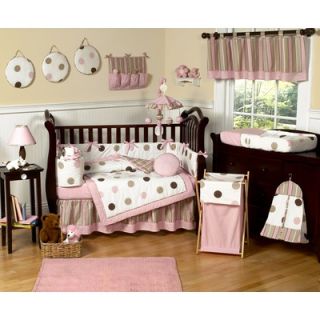  Moon and Star 13 Piece Crib Bedding Set in Pink / Brown   CRIB CF 202