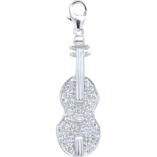 EZ Charms 14K White Gold Diamond Violin Charm