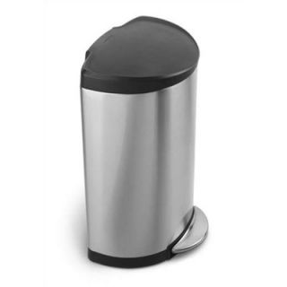 simplehuman Semi Round Step Trash Can with Plastic Lid   CW195  X