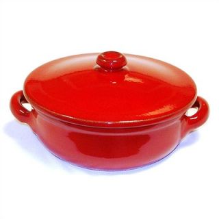 Piral Terracotta 1.5 Quart Two Handle Saucepan with Lid in Red