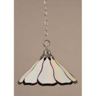 Toltec Lighting One Light Downlight Pendant with Pearl Flair Tiffany