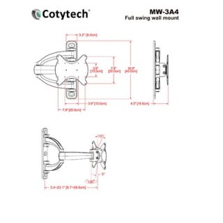 Cotytech Corner Articulating TV Wall Mount for 32   50 Screens