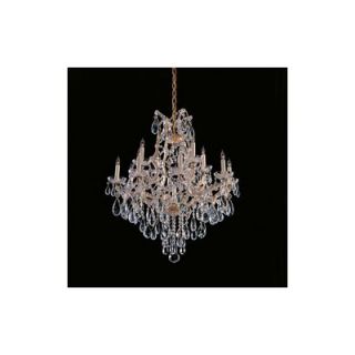 Leaf 3 Light Chandelier with Crystal Glass Shade   213 BRZ 730