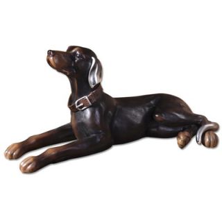 Uttermost Resting Dog Statue in Aged Black
