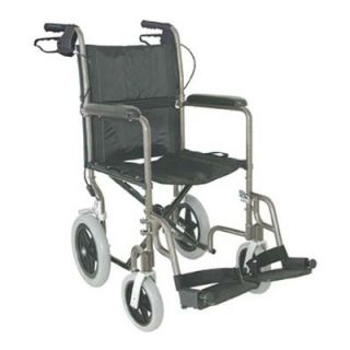 Mabis DMI Lightweight Aluminum Transport Chair with 12 Rear Wheels