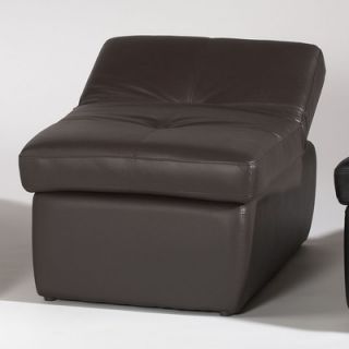 Chintaly Sonoma Leather Match Cocktail Ottoman in Dark Brown
