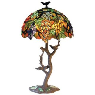 Chloe Lighting Tiffany Style Leafs and Grapes Table Lamp