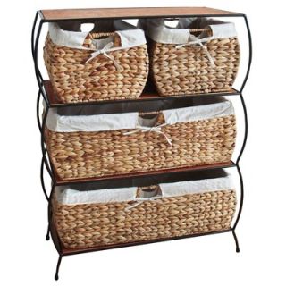 Pangaea Rattan Four Drawer Dresser with Liners   SND 4044D