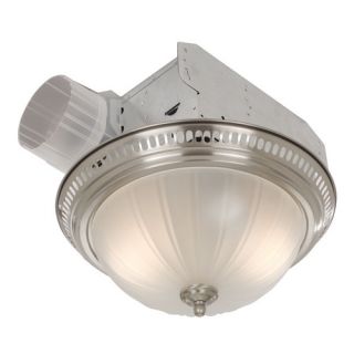 Decorative Bathroom Fan with Light in Satin Nickel