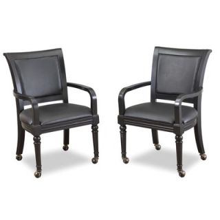 Home Styles St. Croix Game Chair with Casters in Black (Set of 2