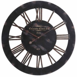 Cooper Classics Elko Clock in Distressed Black